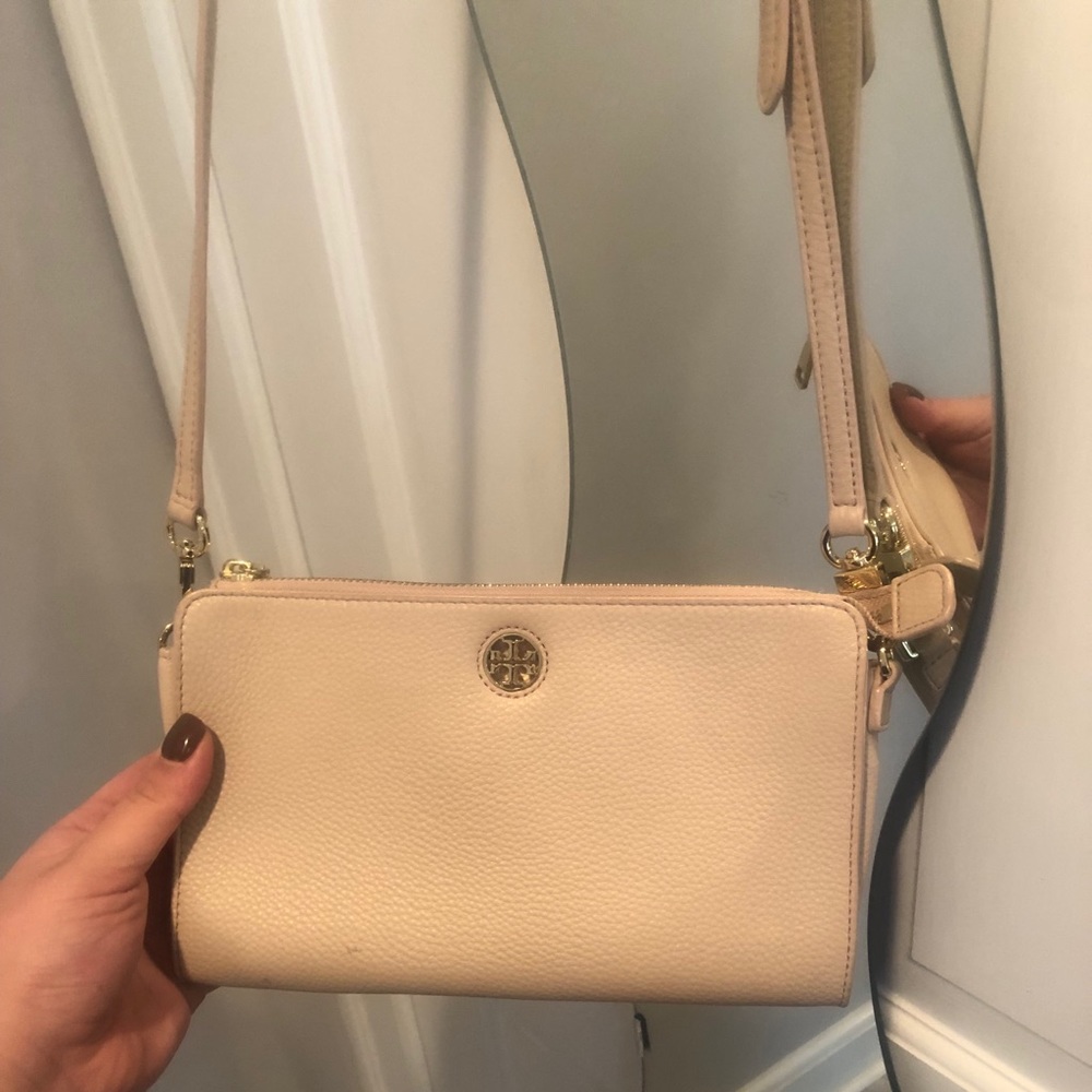 Tory Burch shoulder clutch, Blush color.